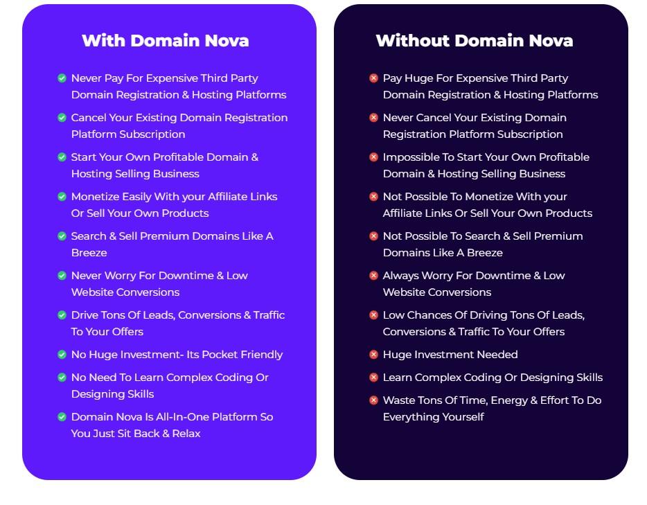 comparison domain nova