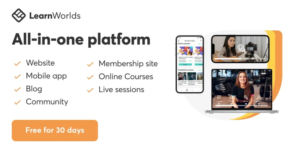 All in one platform of learnworld