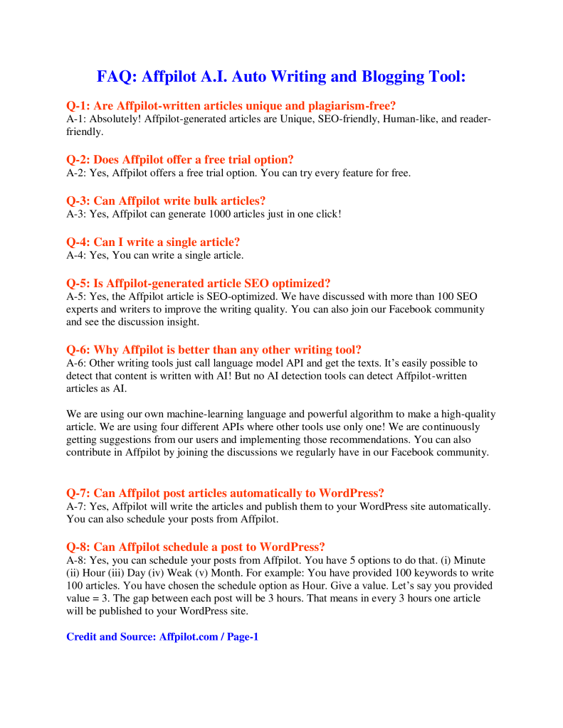 FAQ page 1