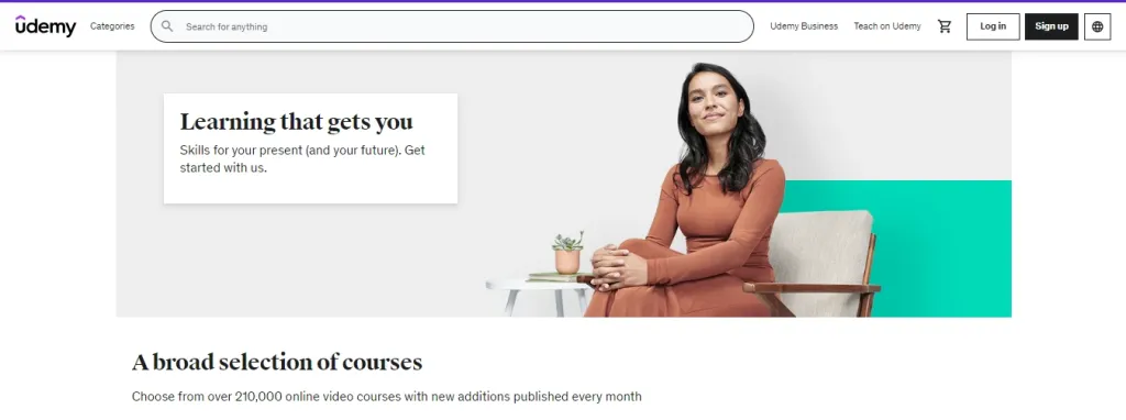 Udemy education micro niche Website front page